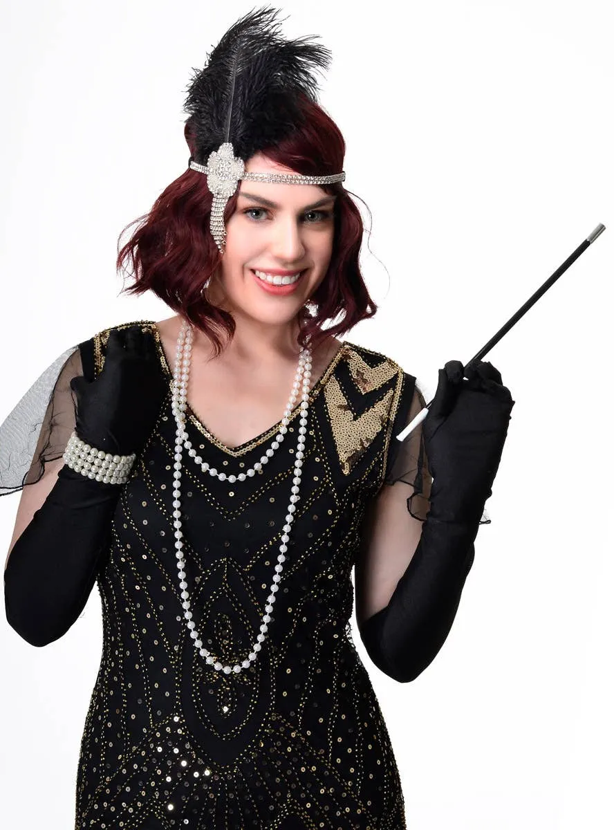 Ravishing Black Deluxe 5 Piece 20s Gatsby Accessory Set