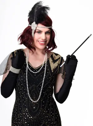 Ravishing Black Deluxe 5 Piece 20s Gatsby Accessory Set