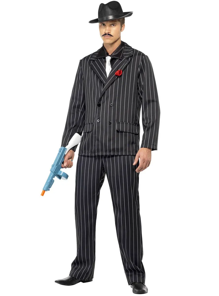 Razzle Dazzle Mens Black Pinstripe 1920s Costume