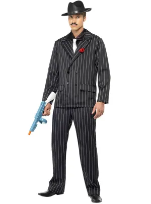 Razzle Dazzle Mens Black Pinstripe 1920s Costume