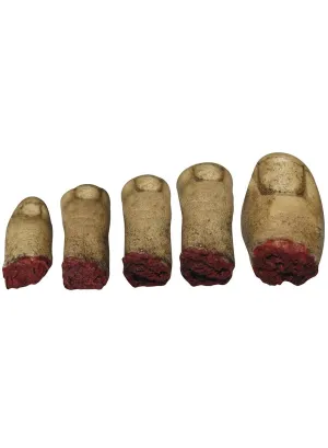 Realistic 5 Piece Severed Toes Halloween Decoration Set