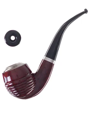Realistic Brown Smoking Pipe Costume Accessory