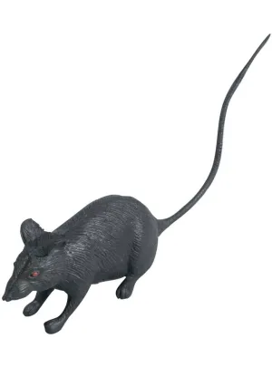 Realistic Small Black Rat Halloween Decoration