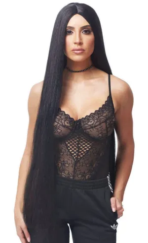 Reality Show Super Star Womens Long Black Costume Wig