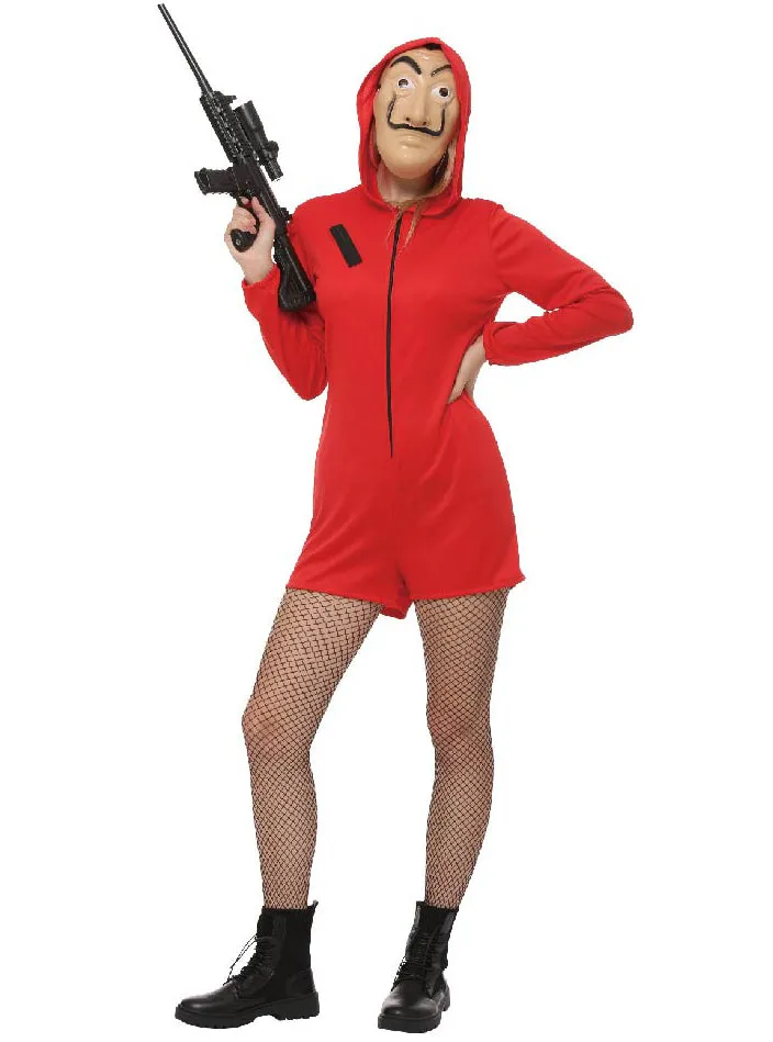 Rebel Womens Red Heist Jumpsuit Costume