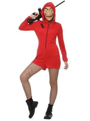 Rebel Womens Red Heist Jumpsuit Costume