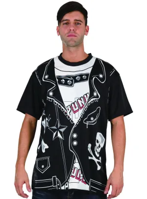 Rebellious Punk Print Mens Costume Shirt