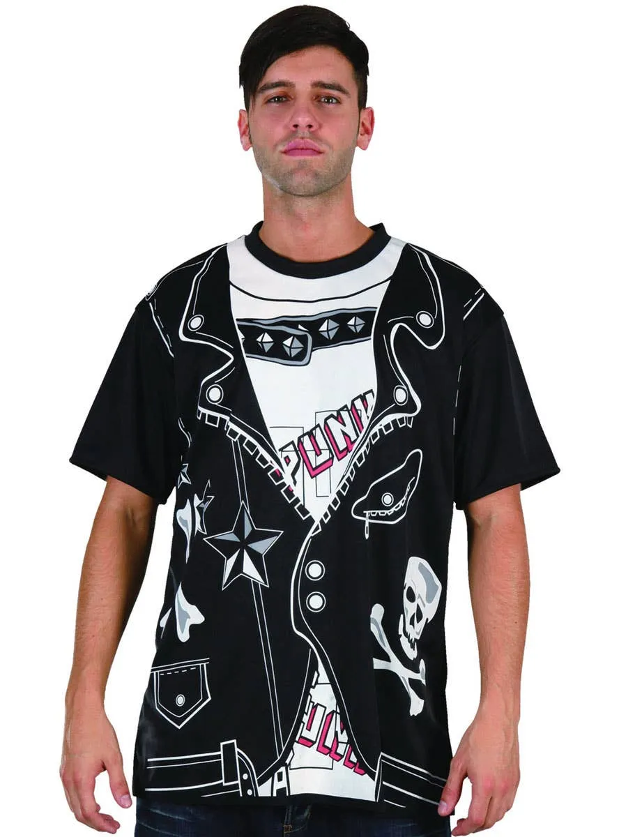 Rebellious Punk Print Mens Costume Shirt