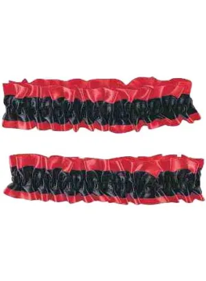 Red and Black Arm Band or Garters Costume Accessory