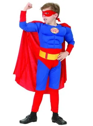 Red and Blue Super Hero Boys Fancy Dress Costume