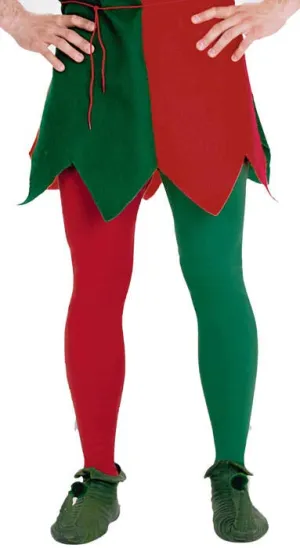 Red and Green Christmas Elf Tights
