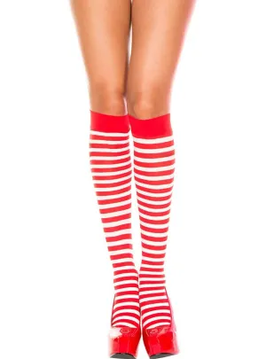 Red and White Knee High Tights