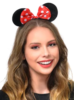 Red and White Polka Dot Miss Mouse Ears Headband