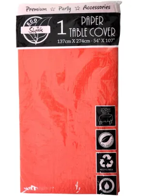 Red Bio Degradable 137cm x 274cm Paper Table Cover