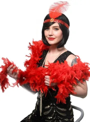 Red Feather Boa Costume Accessory