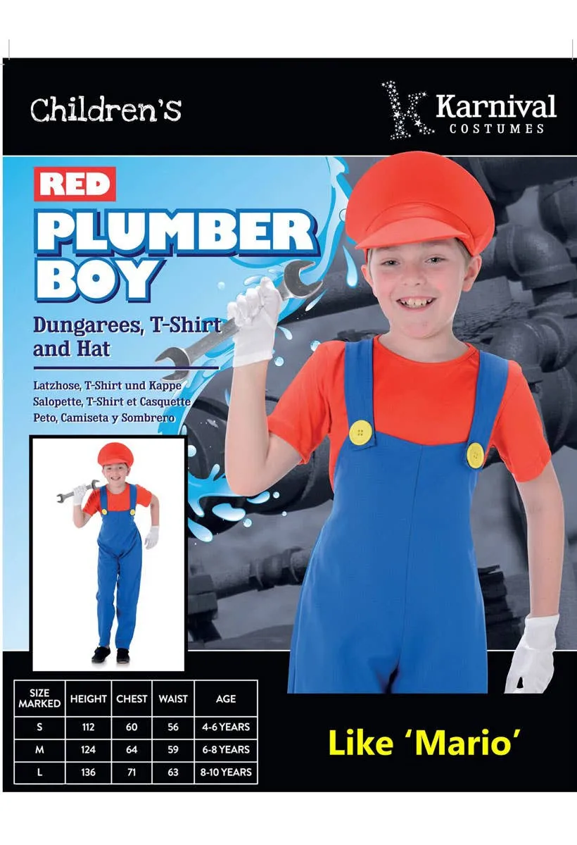 Red Plumber Boys Book Week Costume
