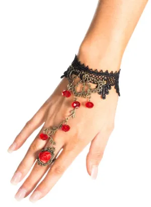 Red Vine and Lace Slave Bracelet