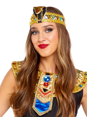 Regal Gold Ancient Egyptian Womens Cleopatra Snake Headband