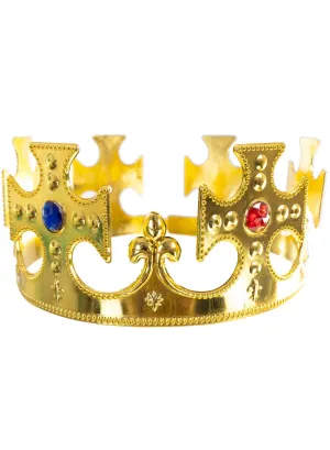Regal Gold Jewelled King Crown Costume Accessory