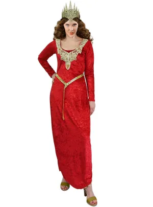 Regal Red Velvet Womens Medieval Costume