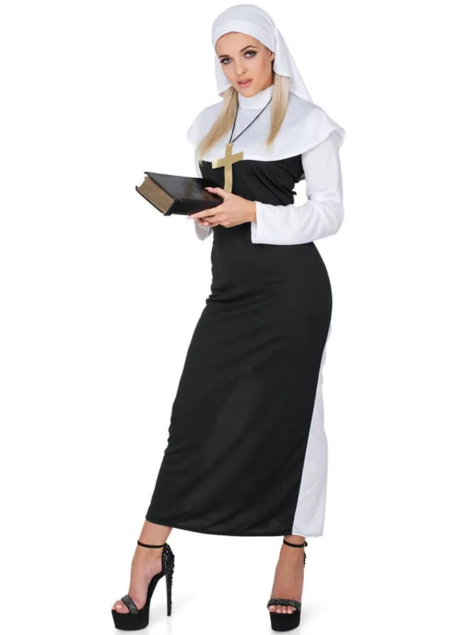 Religious Black and White Nun Womens Costume
