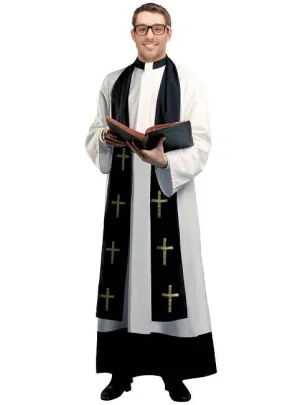 Religious Black and White Priest Mens Costume