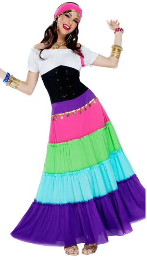 Renaissance Gypsy Womens Fancy Dress Costume