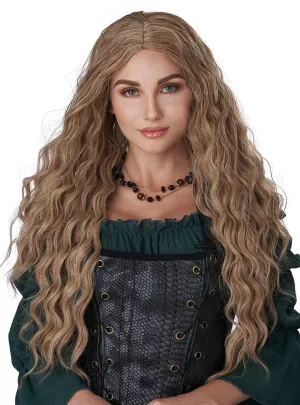 Renaissance Maiden Long Wavy Blonde Womens Costume Wig
