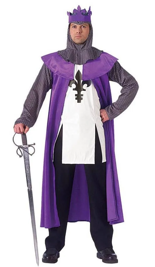 Renaissance Mens Purple Medieval King Costume