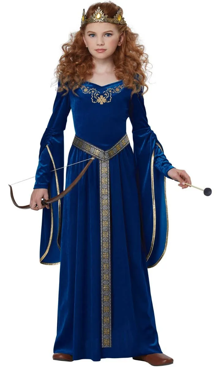 Renaissance Princess Girls Long Fancy Dress Costume