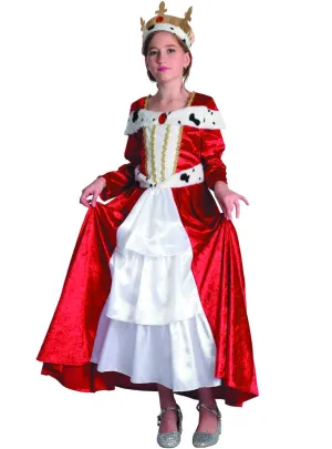 Renaissance Royalty Girls Red Velvet Queen Costume