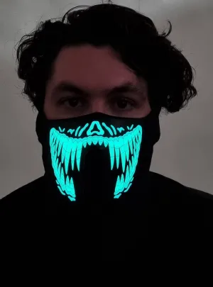 Reptile Yellow and Green Teeth Sound Activated Light Up Mask