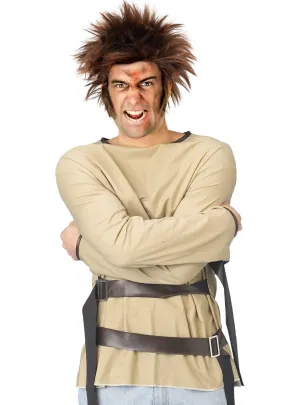 Restrained Mens Beige Strait Jacket Halloween Costume