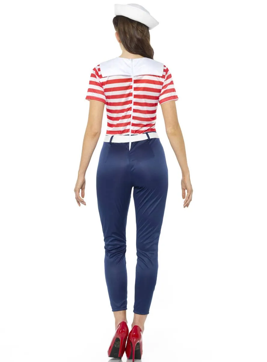 Retro 1940s Style Sailor Womens Dress Up Costume