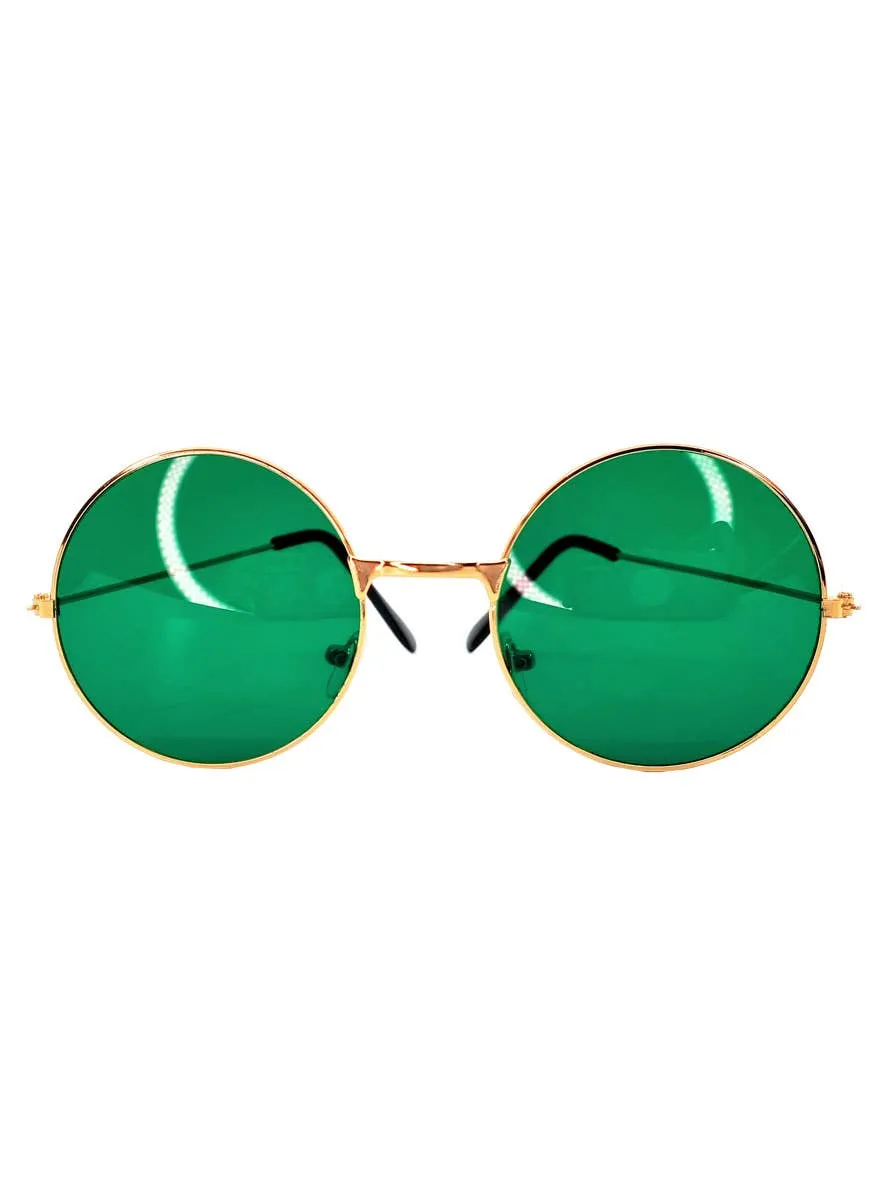 Retro 1970s Green John Lennon Teashade Costume Glasses
