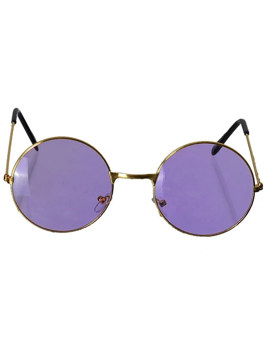 Retro 1970s Purple John Lennon Teashade Costume Glasses