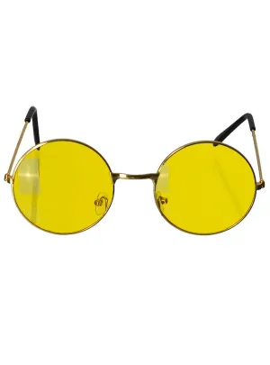 Retro 1970s Yellow John Lennon Teashade Costume Glasses