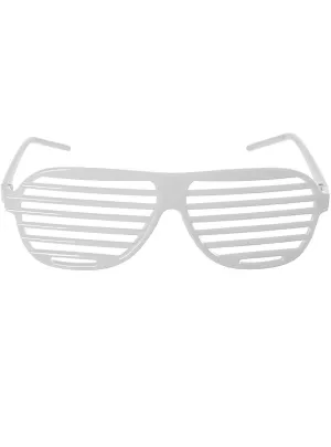Retro 1980s Novelty White Shutter Shades