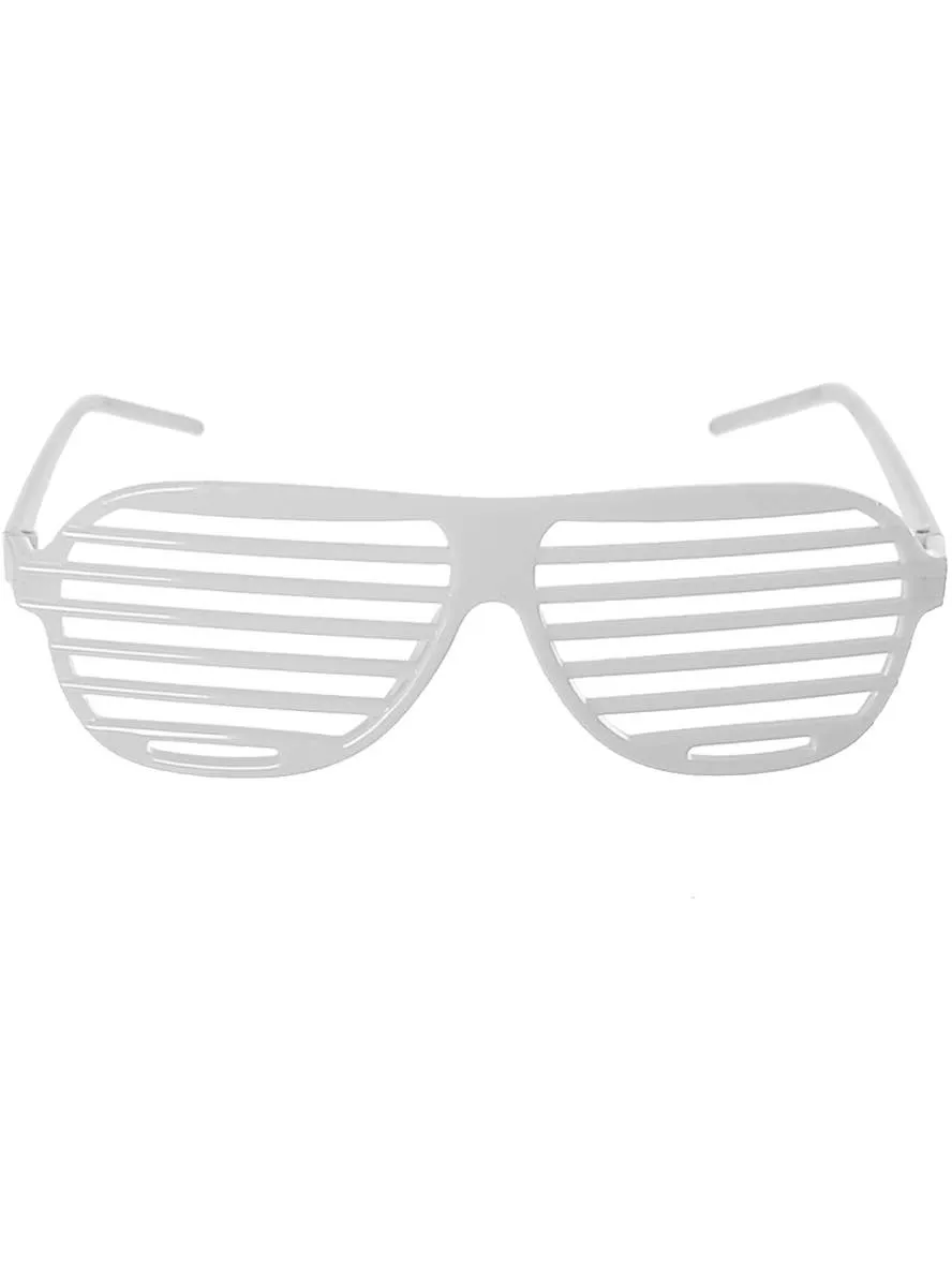 Retro 1980s Novelty White Shutter Shades