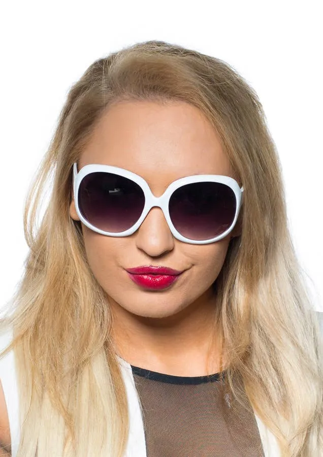 Retro 70s Costume Sunglasses in White