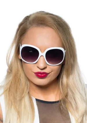 Retro 70s Costume Sunglasses in White