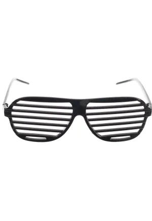 Retro 80s Fashion Black Novelty Shutter Shades