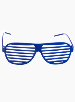 Retro 80s Fashion Blue Novelty Shutter Shades