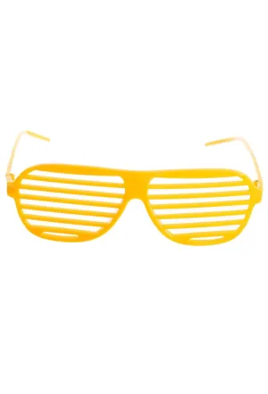 Retro 80s Fashion Bright Yellow Novelty Shutter Shades