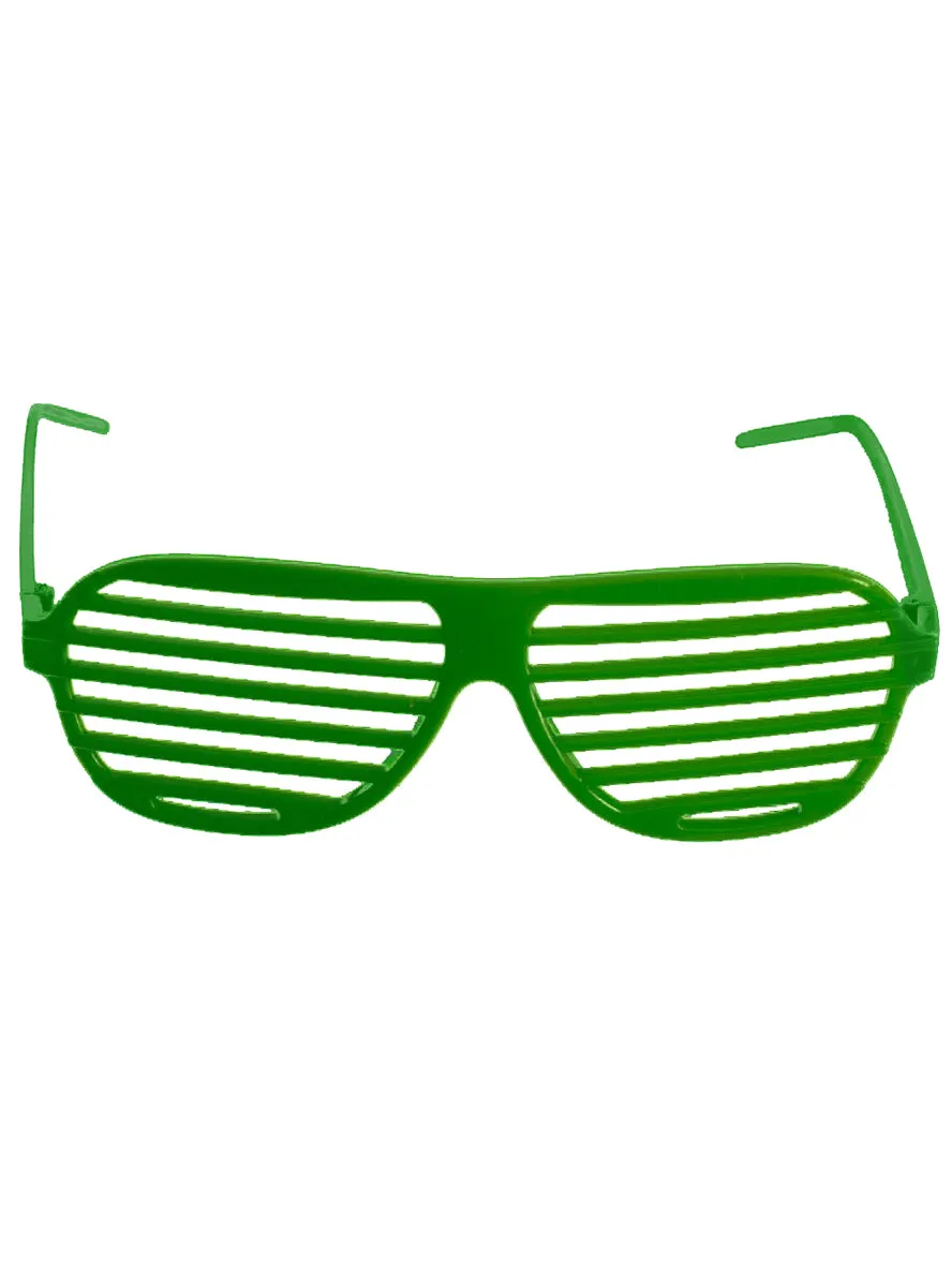 Retro 80s Green Novelty Shutter Shades