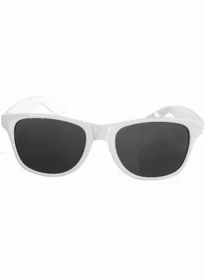 Retro 80s White Costume Sunglasses with Tinted Lenses