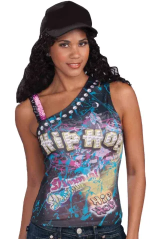 Retro 80s Womens Hip Hop Costume Top