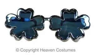 Retro Blue And Silver Jumbo Flower Glasses