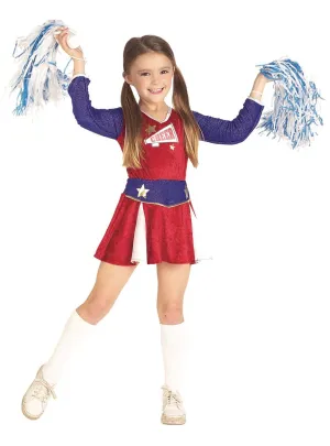 Retro Cheerleader Girls Dress Up Costume