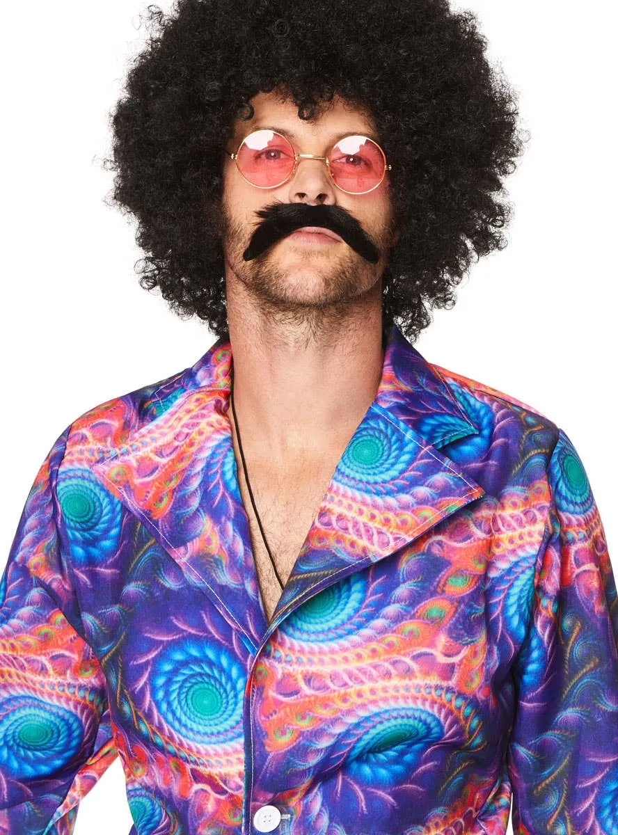 Retro Mens Purple Boho Suit 70s Costume